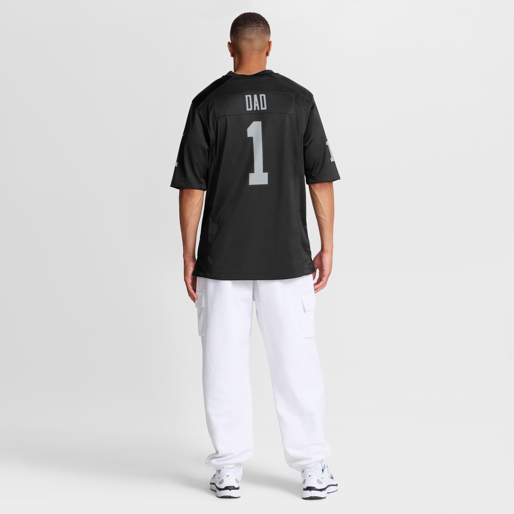 Men's Las Vegas Raiders Number 1 Dad Black Game Jersey