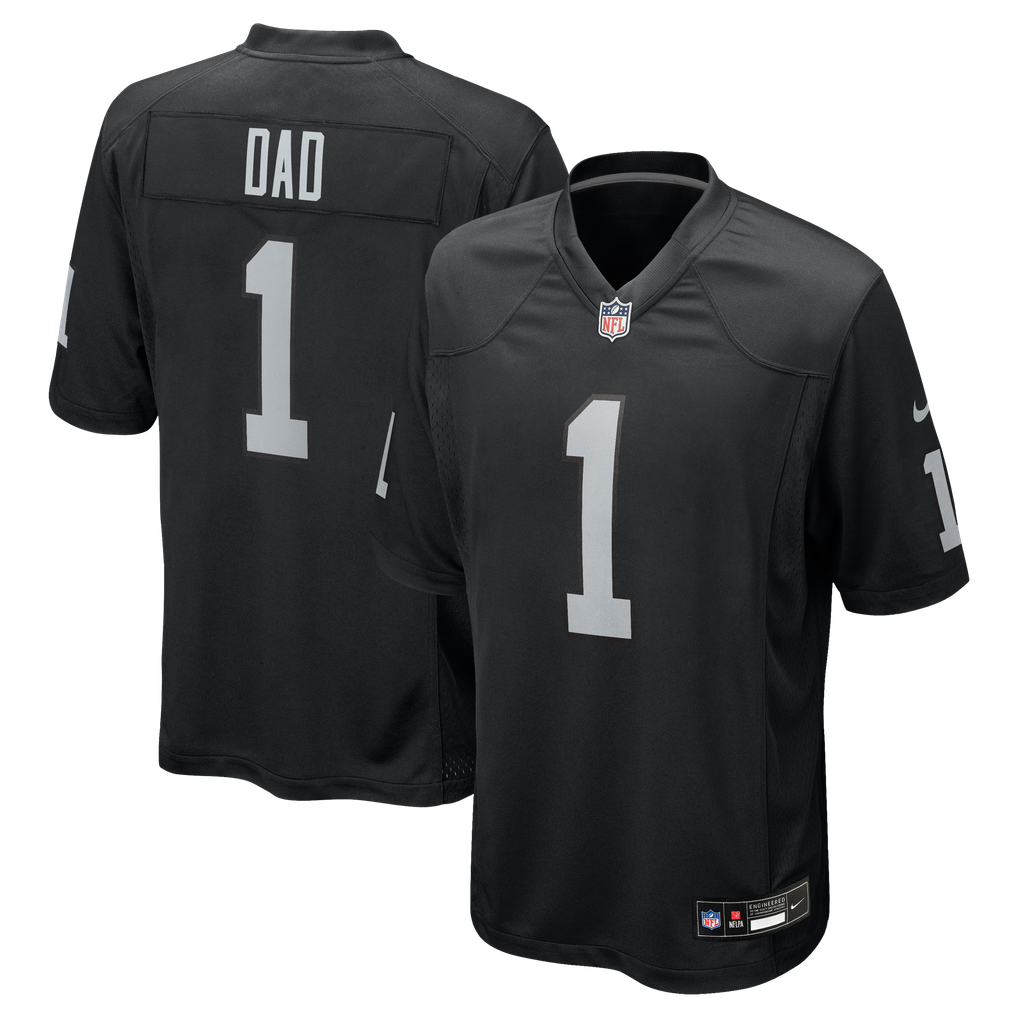 Men's Las Vegas Raiders Number 1 Dad Black Game Jersey