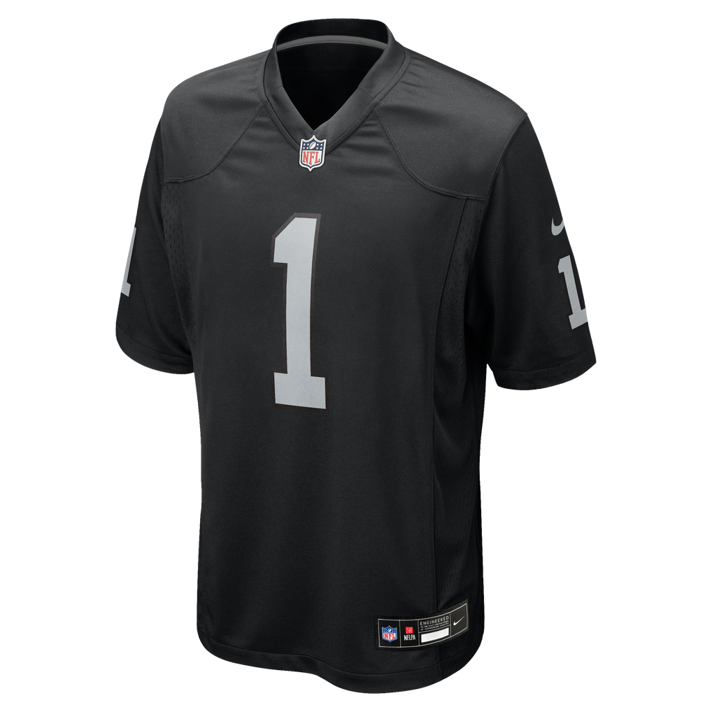 Men's Las Vegas Raiders Number 1 Dad Black Game Jersey