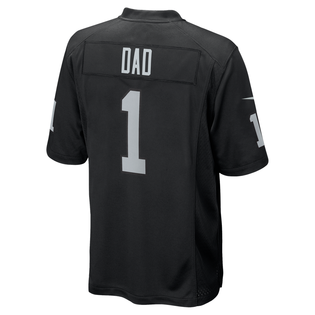Men's Las Vegas Raiders Number 1 Dad Black Game Jersey