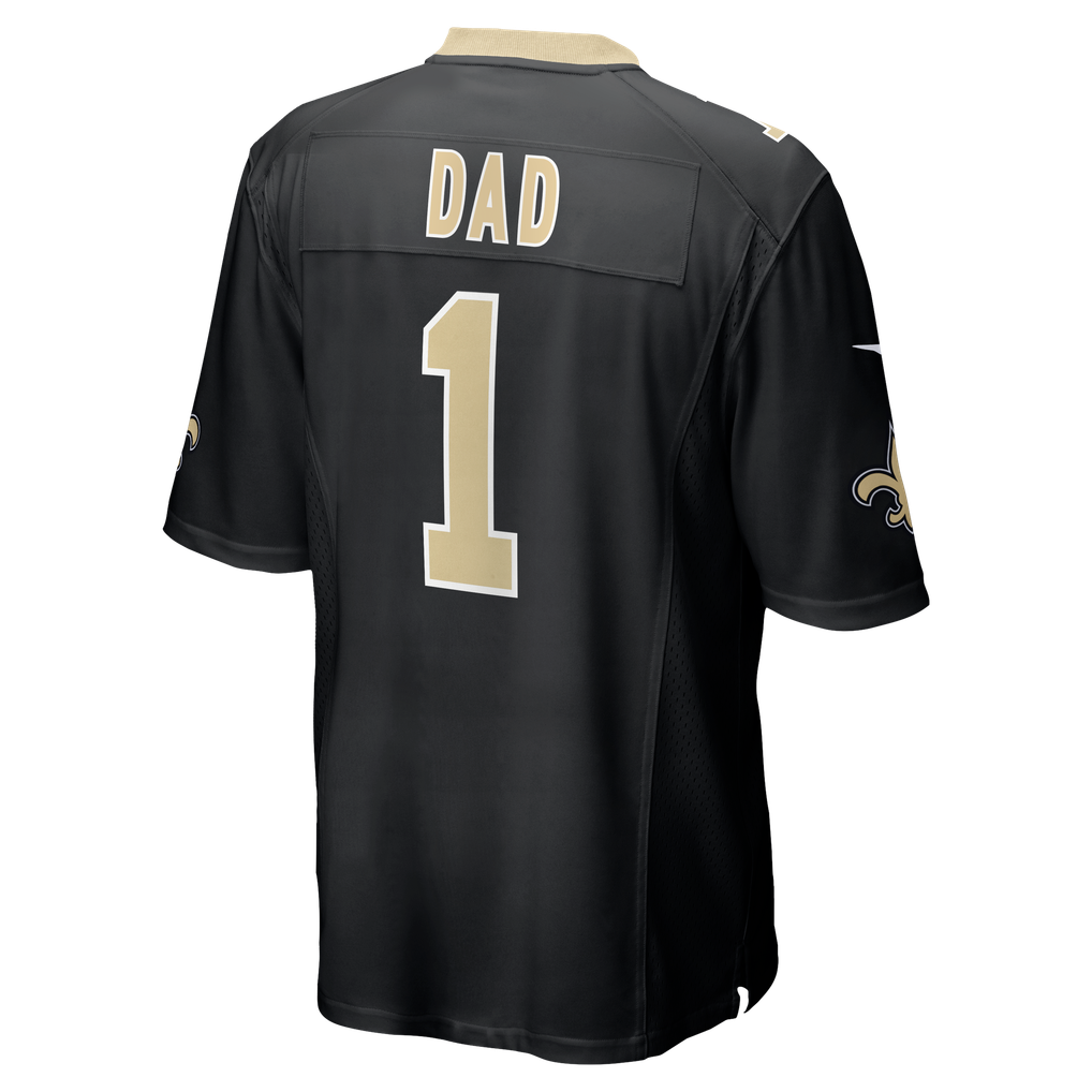 Men's New Orleans Saints Number 1 Dad Black Game Jersey