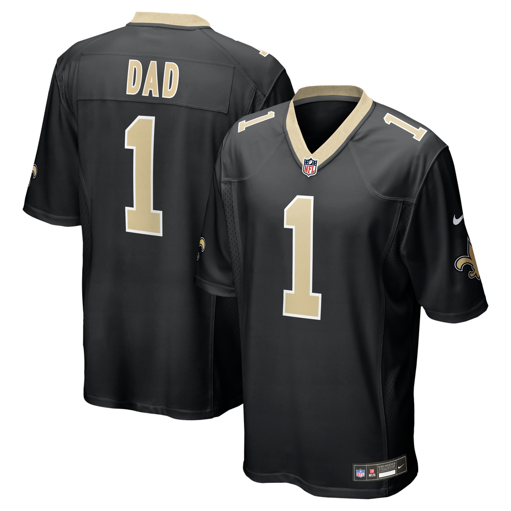 Men's New Orleans Saints Number 1 Dad Black Game Jersey