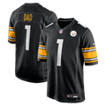 Men's Pittsburgh Steelers Number 1 Dad Black Game Jersey