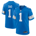 Men's Detroit Lions Number 1 Dad Blue Game Jersey