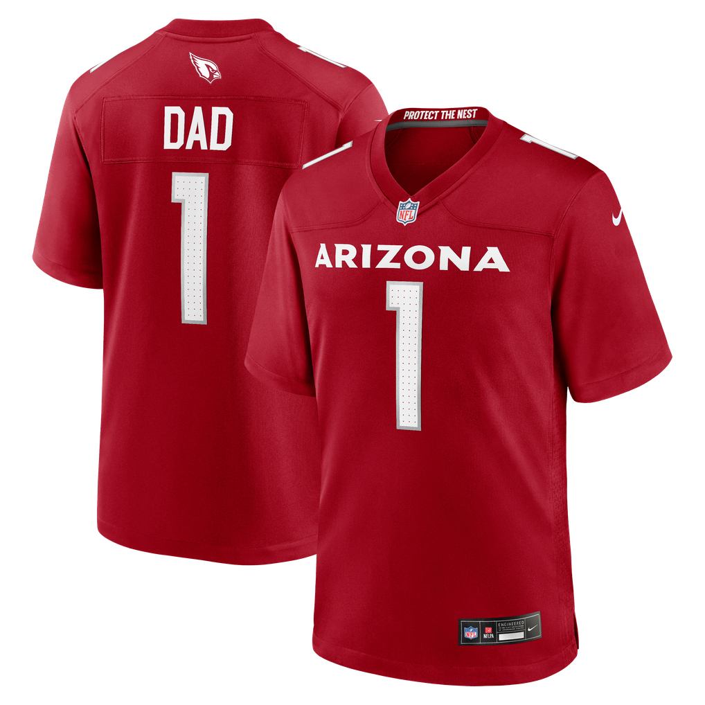 Men's Arizona Cardinals Number 1 Dad Cardinal Game Jersey