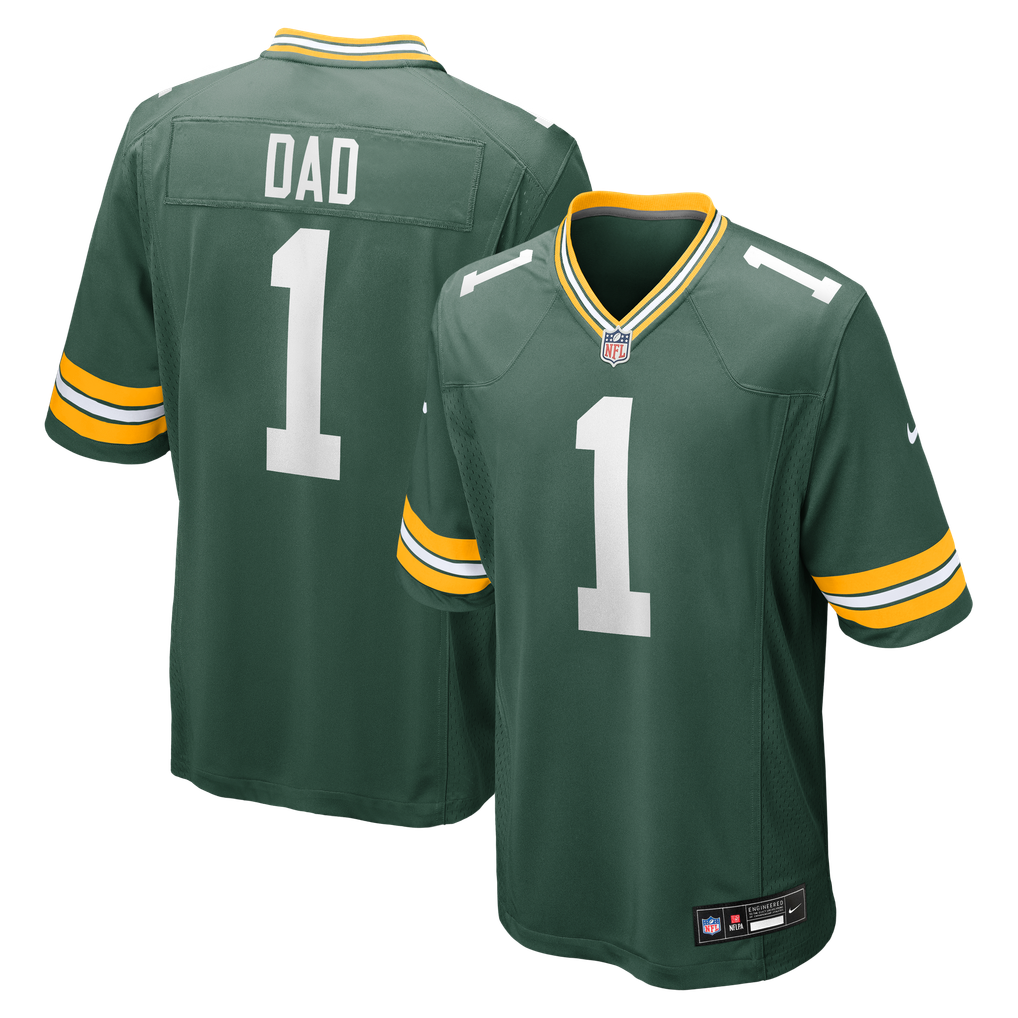 Men's Green Bay Packers Number 1 Dad Green Game Jersey