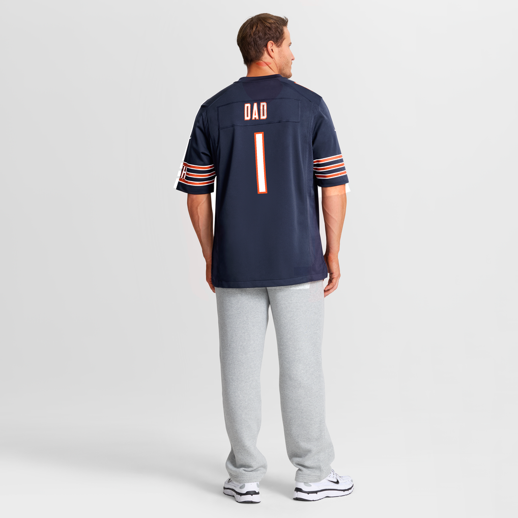 Men's Chicago Bears Number 1 Dad Navy Game Jersey