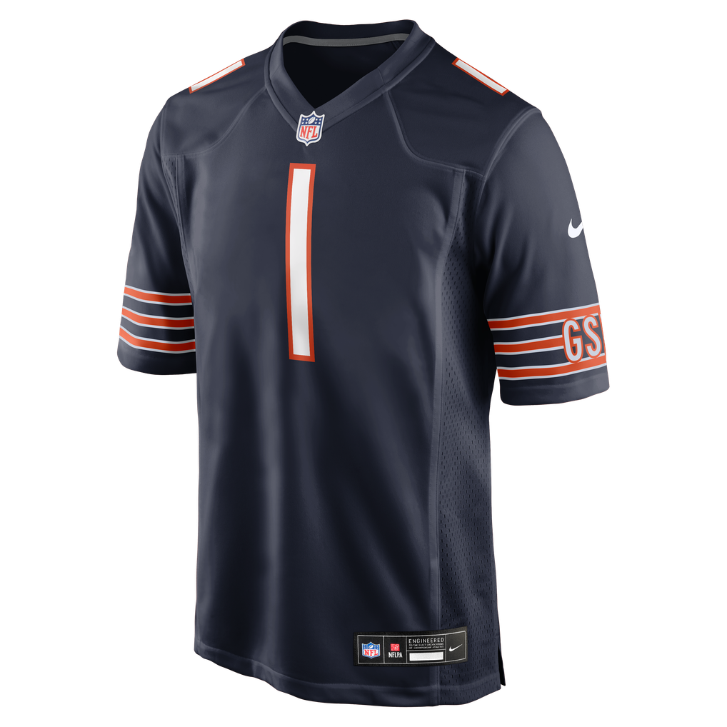 Men's Chicago Bears Number 1 Dad Navy Game Jersey