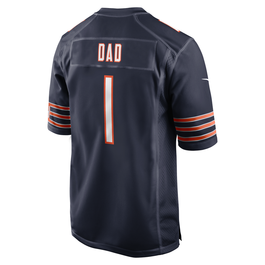Men's Chicago Bears Number 1 Dad Navy Game Jersey