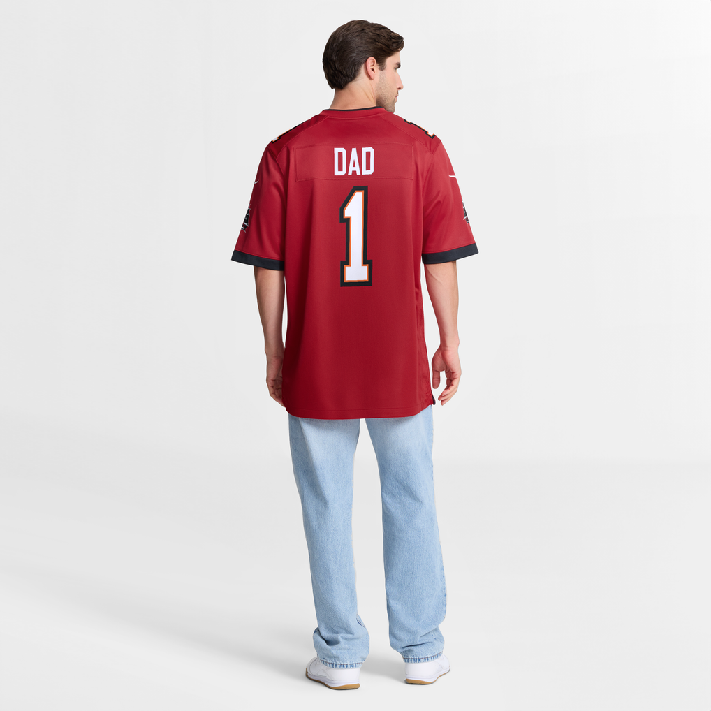 Men's Tampa Bay Buccaneers Number 1 Dad Red Game Jersey