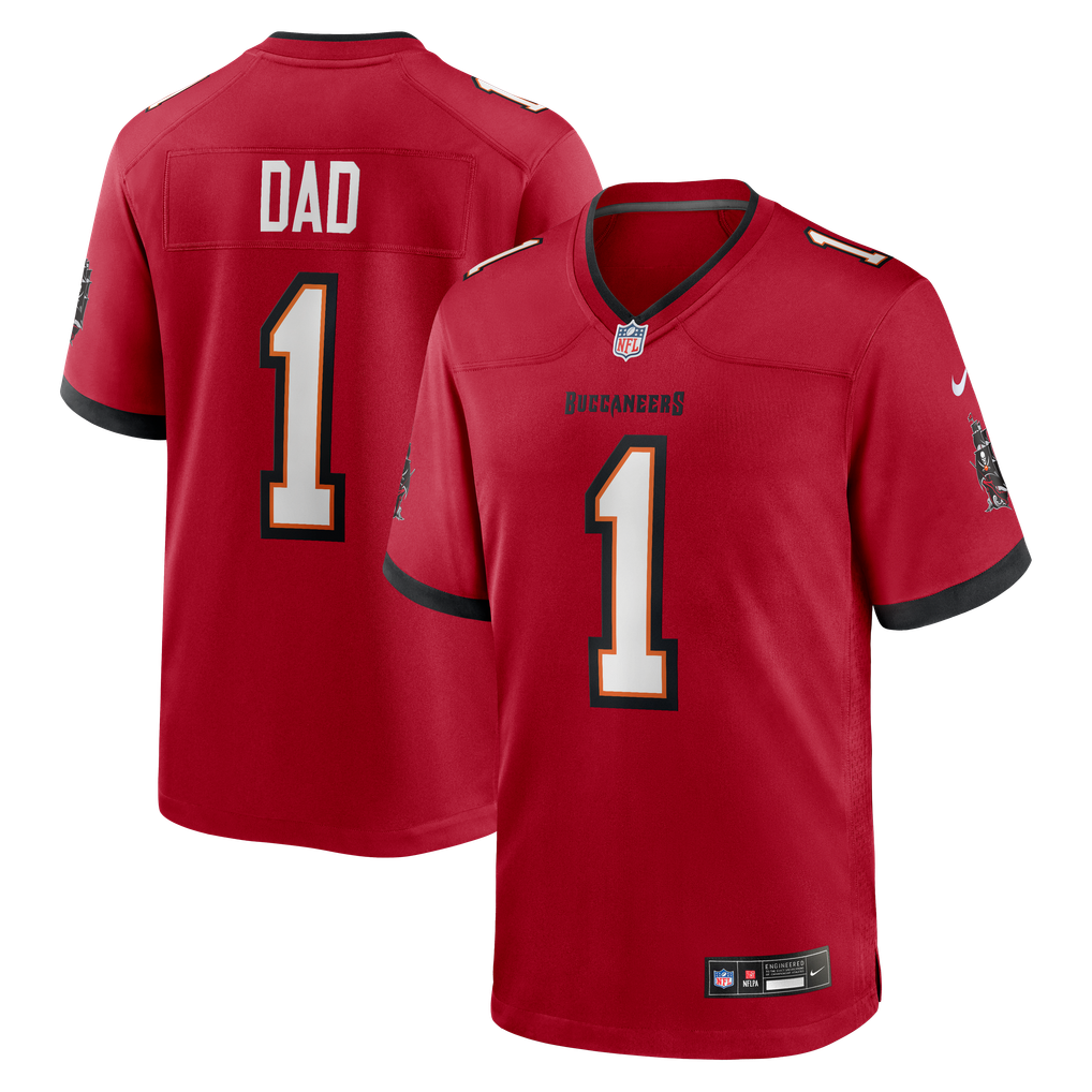 Men's Tampa Bay Buccaneers Number 1 Dad Red Game Jersey