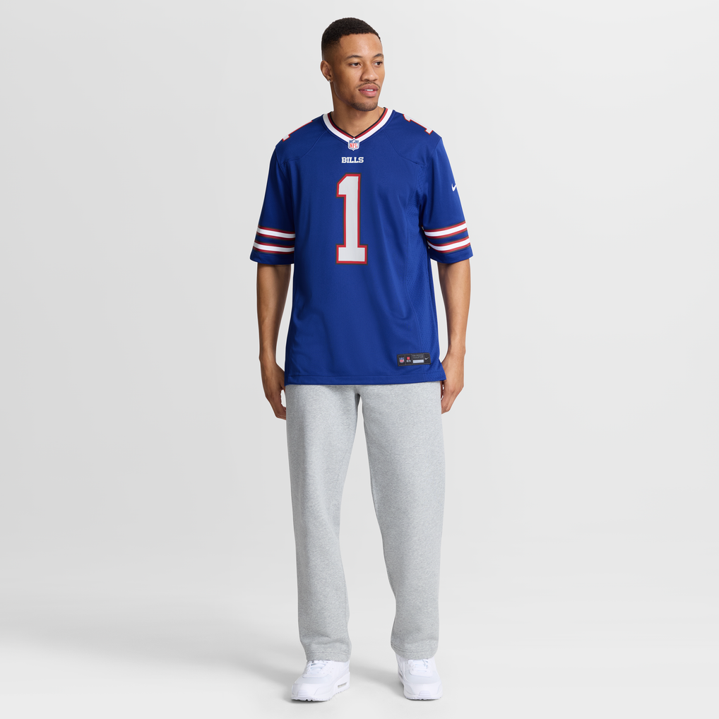 Men's Buffalo Bills Number 1 Dad Royal Game Jersey