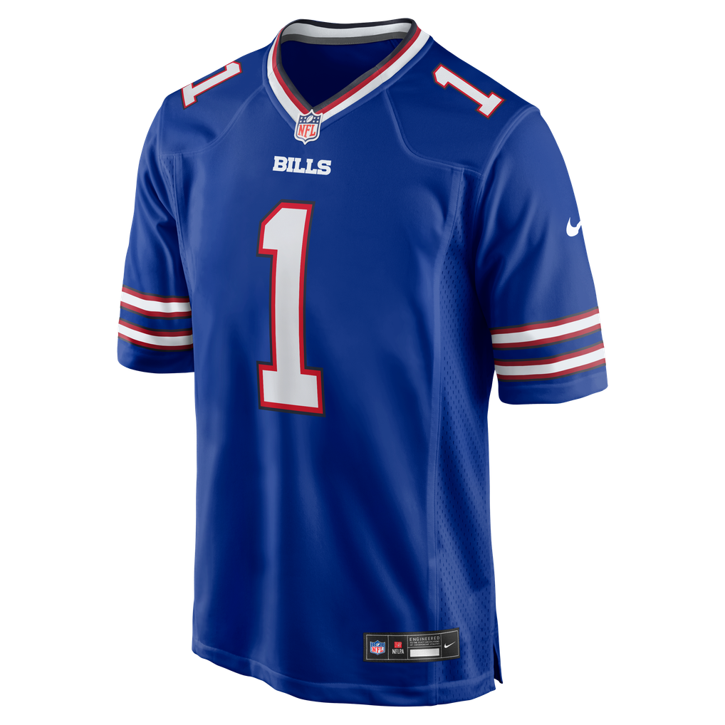 Men's Buffalo Bills Number 1 Dad Royal Game Jersey