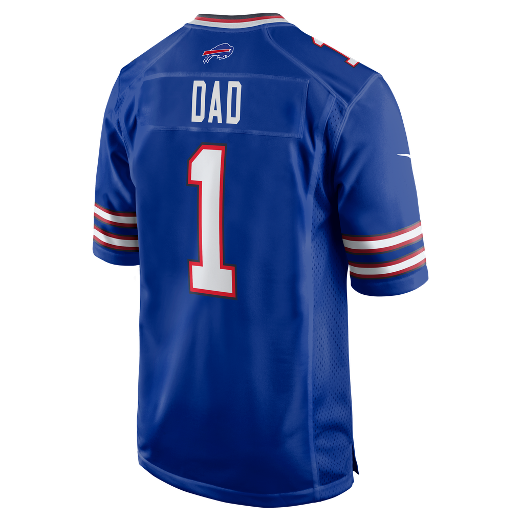 Men's Buffalo Bills Number 1 Dad Royal Game Jersey