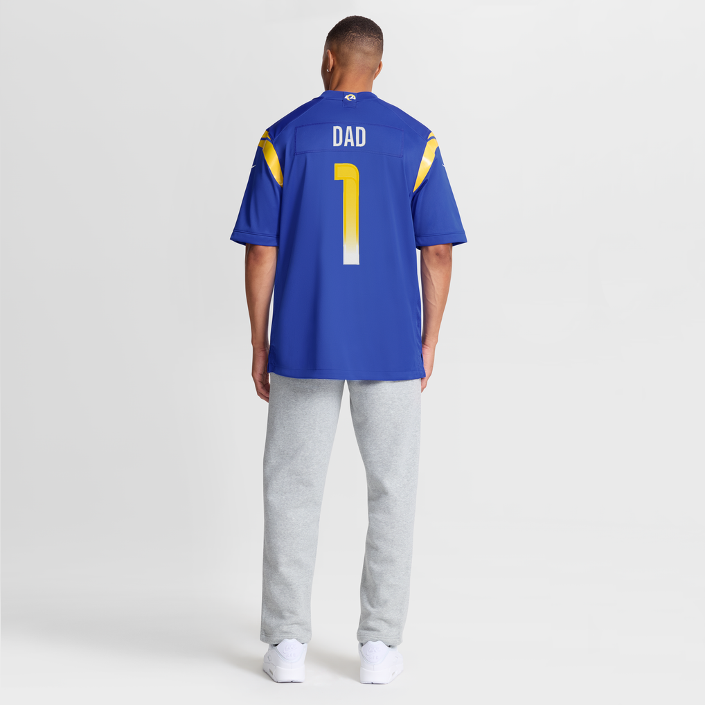 Men's Los Angeles Rams Number 1 Dad Royal Game Jersey