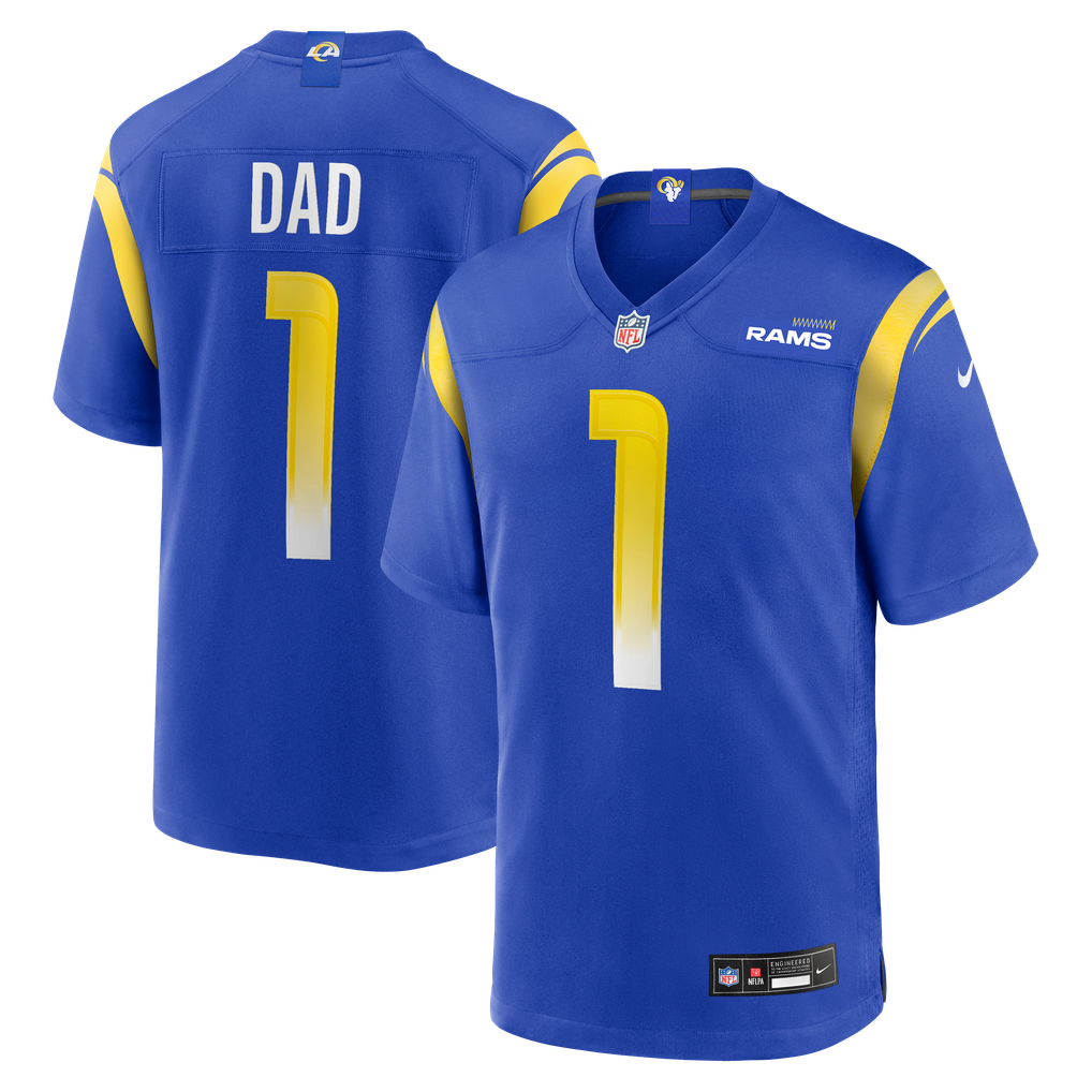 Men's Los Angeles Rams Number 1 Dad Royal Game Jersey