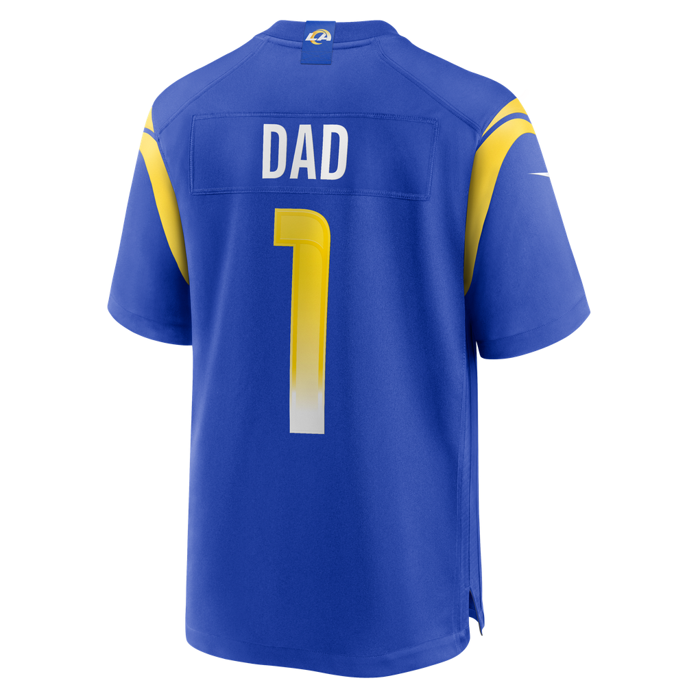 Men's Los Angeles Rams Number 1 Dad Royal Game Jersey