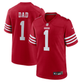 Men's San Francisco 49ers Number 1 Dad Scarlet Game Jersey