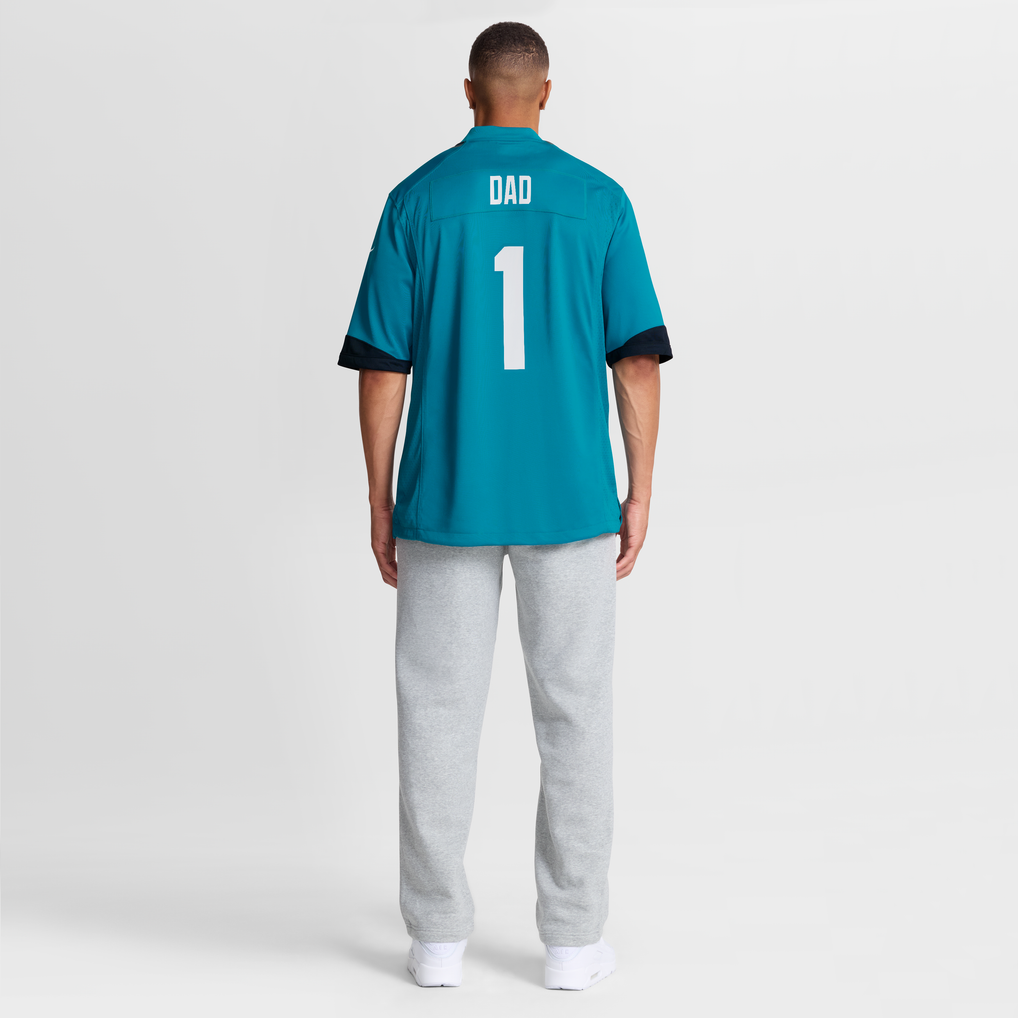 Men's Jacksonville Jaguars Number 1 Dad Teal Game Jersey