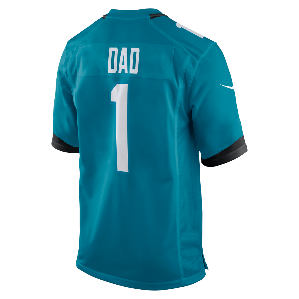 Men's Jacksonville Jaguars Number 1 Dad Teal Game Jersey