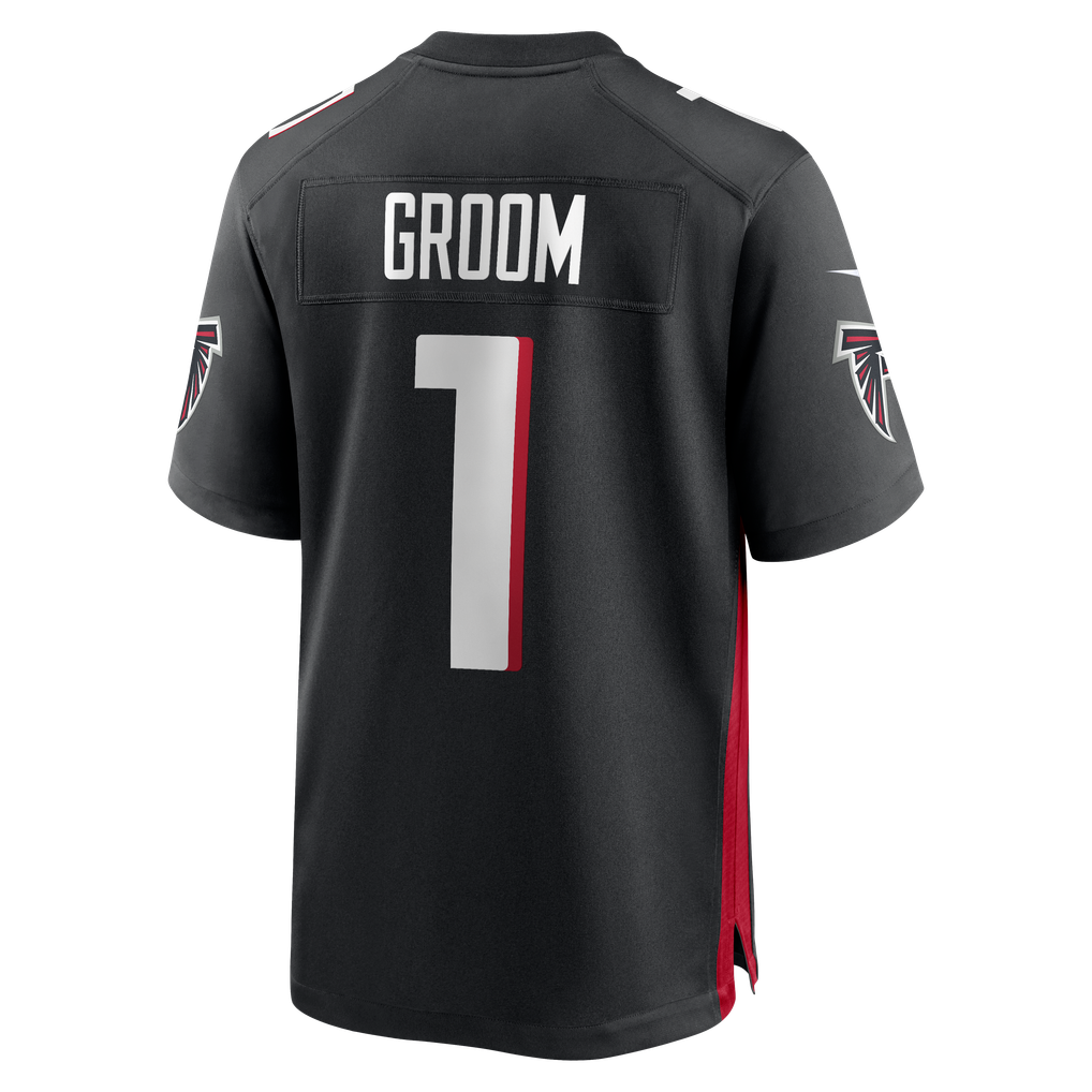 Men's Atlanta Falcons Number 1 Groom Black Game Jersey