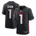 Men's Atlanta Falcons Number 1 Groom Black Game Jersey