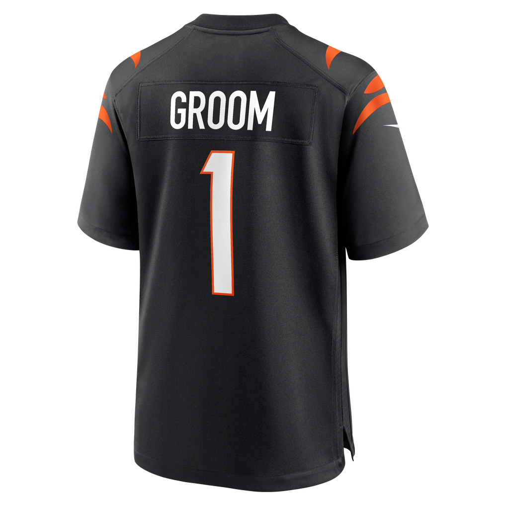 Men's Cincinnati Bengals Number 1 Groom Black Game Jersey