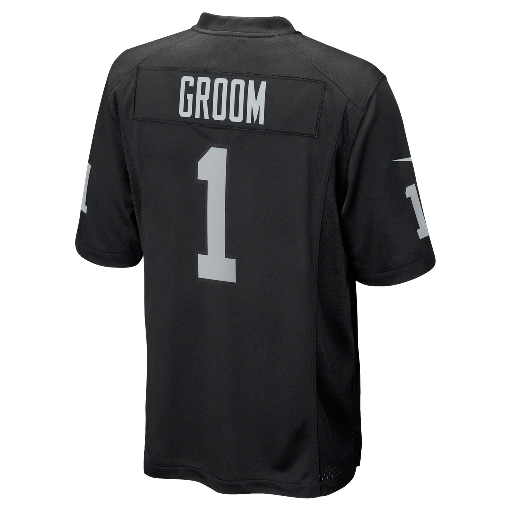 Men's Las Vegas Raiders Number 1 Groom Black Game Jersey