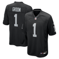 Men's Las Vegas Raiders Number 1 Groom Black Game Jersey