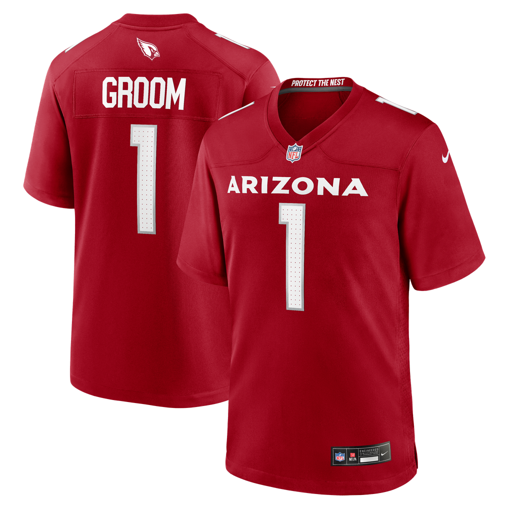 Men's Arizona Cardinals Number 1 Groom Cardinal Game Jersey