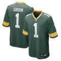 Men's Green Bay Packers Number 1 Groom Green Game Jersey