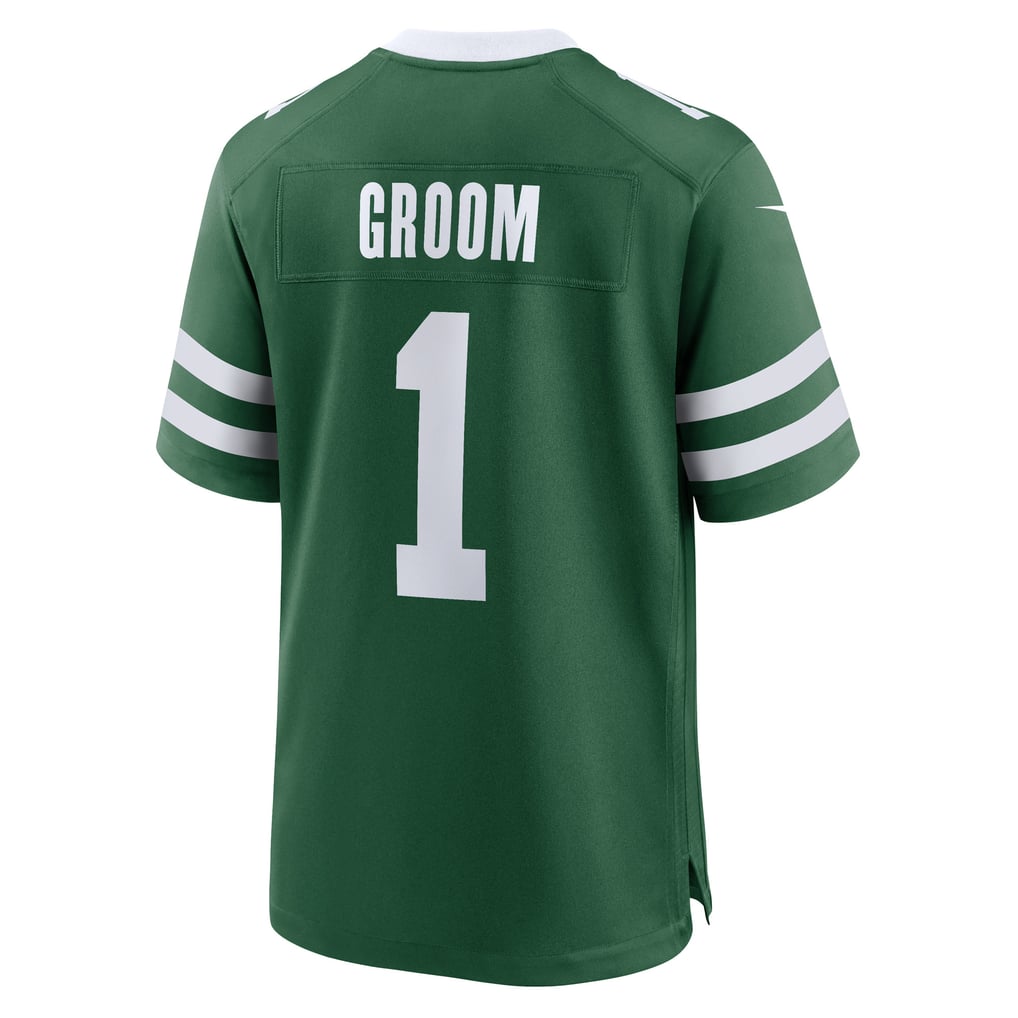 Men's New York Jets Number 1 Groom Legacy Green Game Jersey