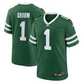 Men's New York Jets Number 1 Groom Legacy Green Game Jersey