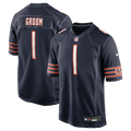 Men's Chicago Bears Number 1 Groom Navy Game Jersey