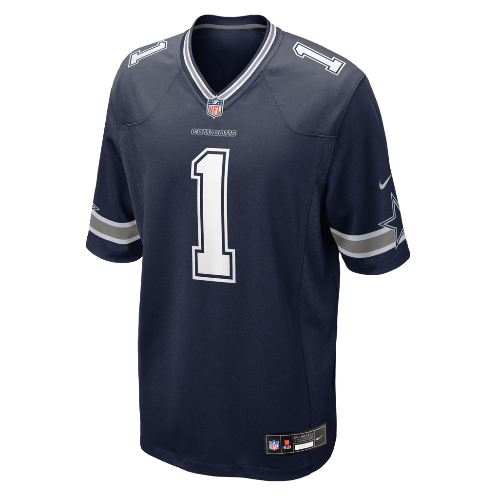 Men's Dallas Cowboys Number 1 Groom Navy Game Jersey