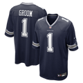 Men's Dallas Cowboys Number 1 Groom Navy Game Jersey