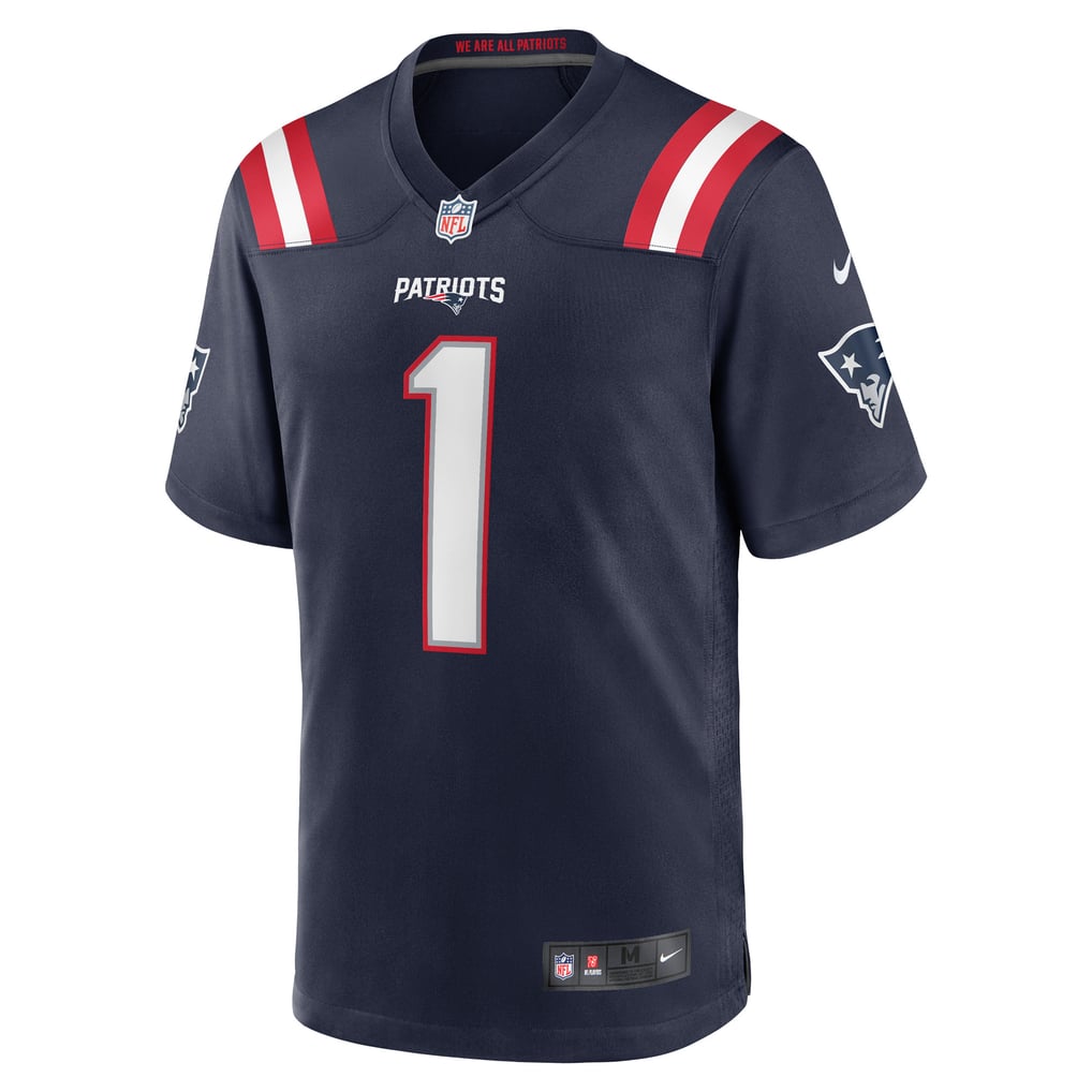 Men's New England Patriots Number 1 Groom Navy Game Jersey