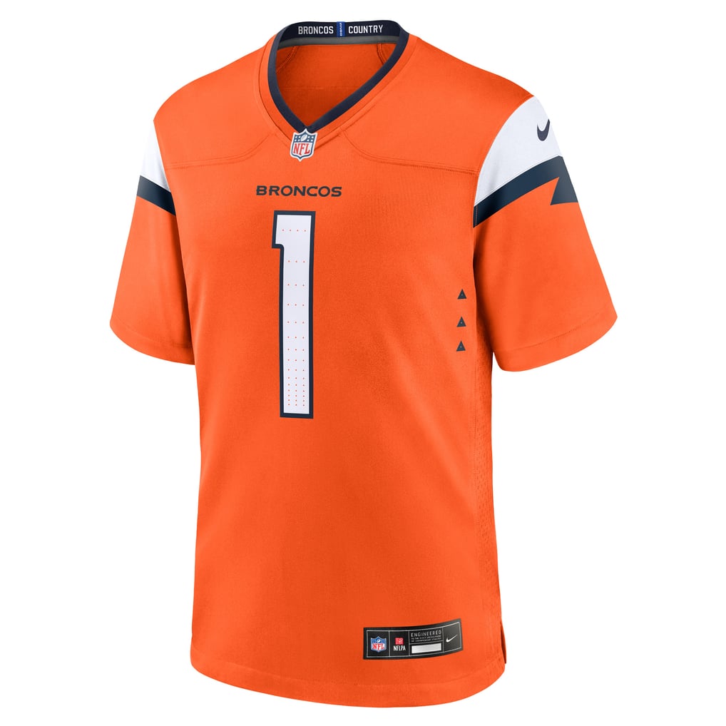Men's Denver Broncos Number 1 Groom Orange Game Jersey