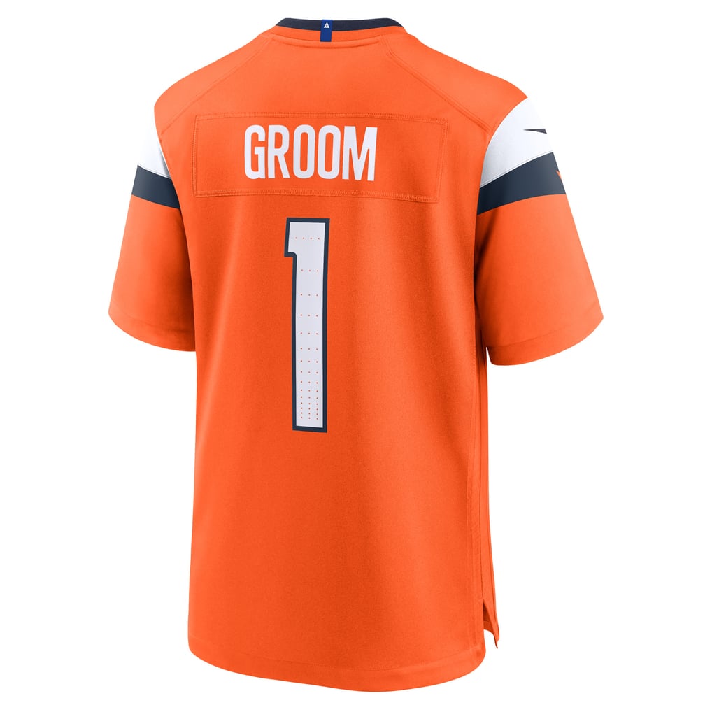 Men's Denver Broncos Number 1 Groom Orange Game Jersey