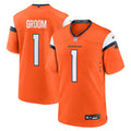 Men's Denver Broncos Number 1 Groom Orange Game Jersey