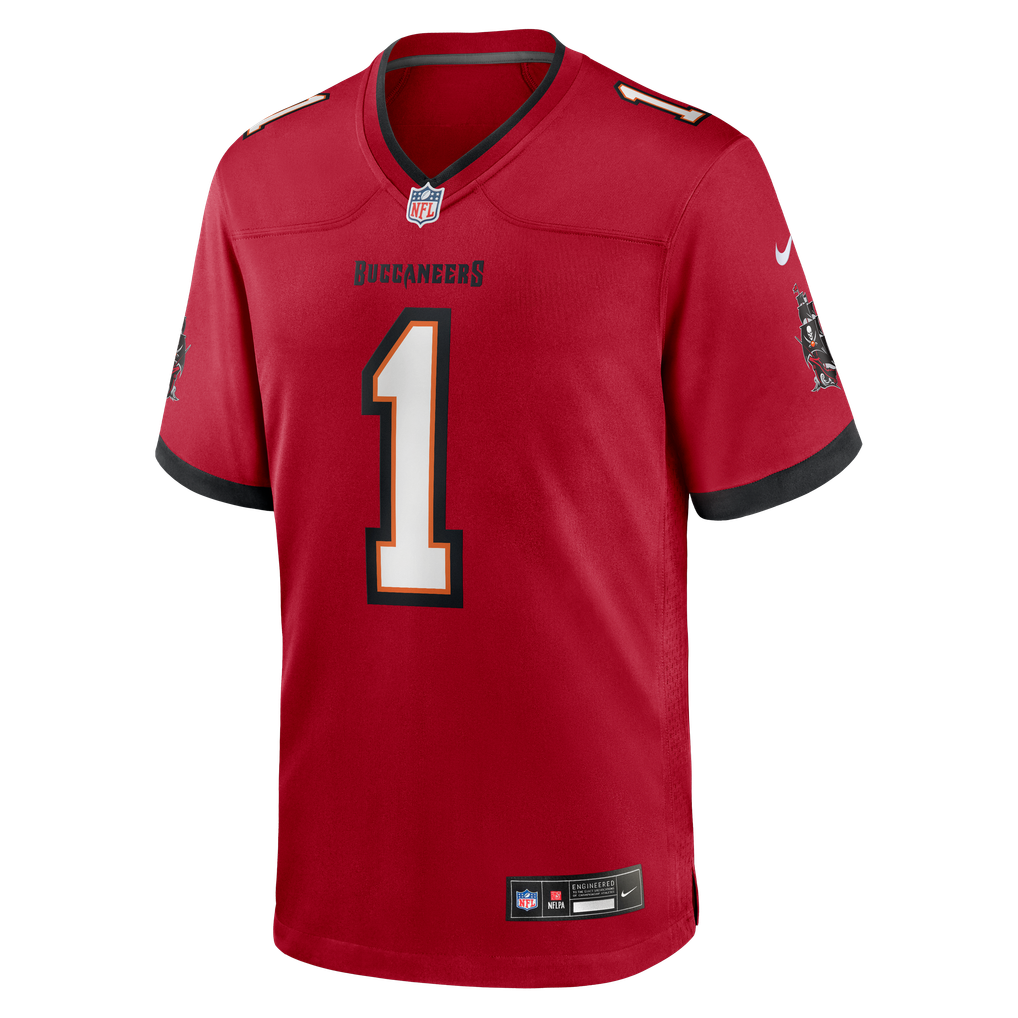 Men's Tampa Bay Buccaneers Number 1 Groom Red Game Jersey