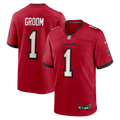 Men's Tampa Bay Buccaneers Number 1 Groom Red Game Jersey
