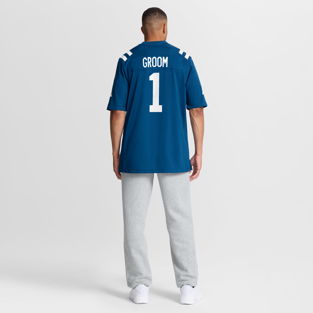 Men's Indianapolis Colts Number 1 Groom Royal Game Jersey