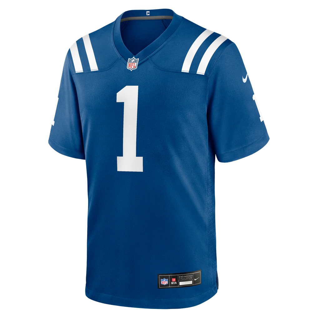 Men's Indianapolis Colts Number 1 Groom Royal Game Jersey