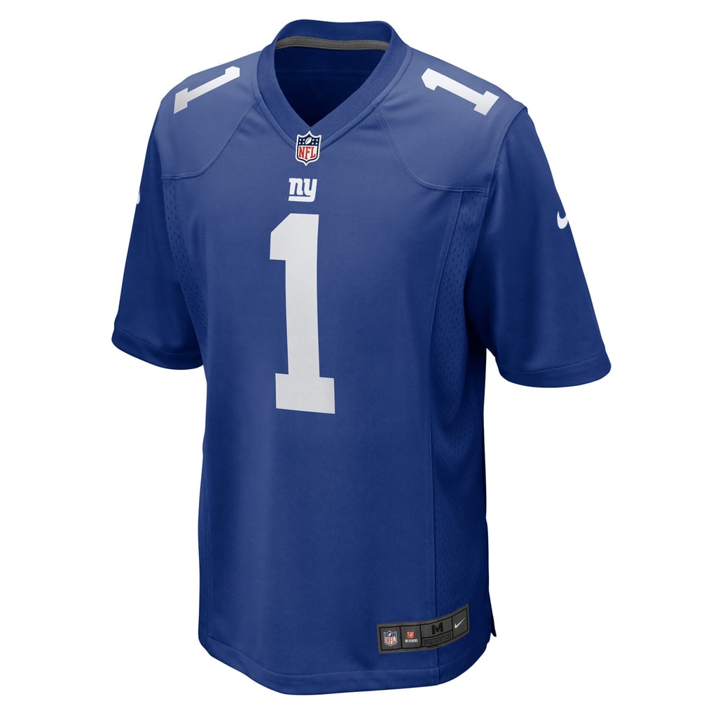 Men's New York Giants Number 1 Groom Royal Game Jersey