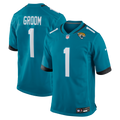 Men's Jacksonville Jaguars Number 1 Groom Teal Game Jersey