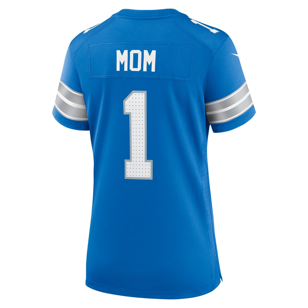 Men's Detroit Lions Number 1 Mom Blue Game Jersey