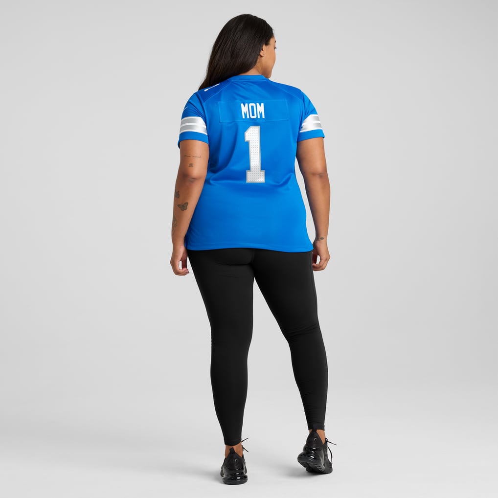 Men's Detroit Lions Number 1 Mom Blue Game Jersey