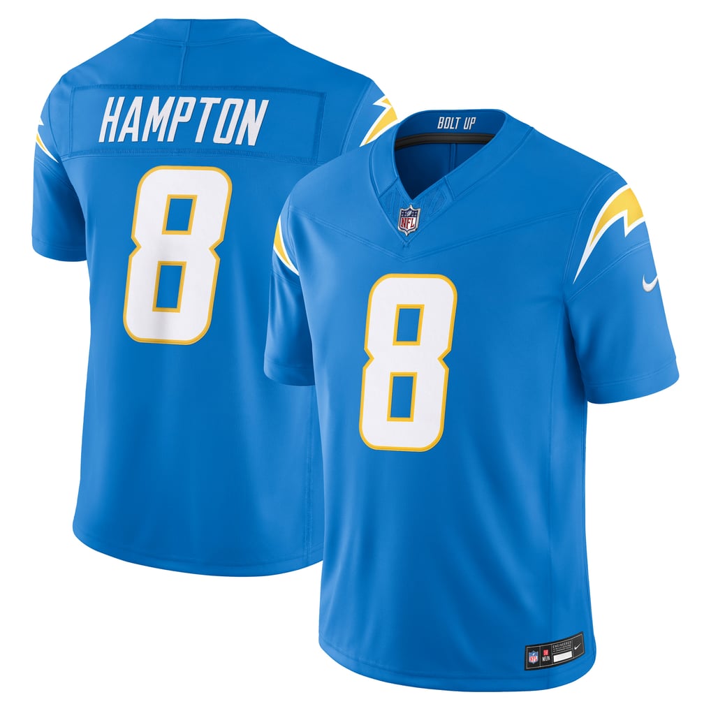 Men's Los Angeles Chargers Omarion Hampton Powder Blue Team Vapor F.U.S.E. Stitched Limited Jersey