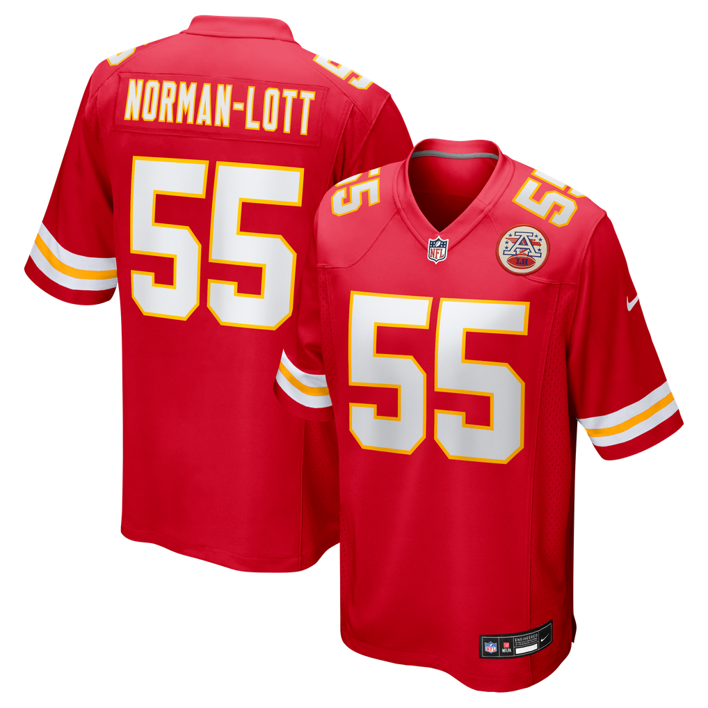 Men's Kansas City Chiefs Omarr Norman-Lott Red Team Game Jersey